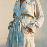 Chiffon Trench Celeste Print