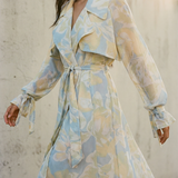 Chiffon Trench Celeste Print