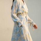 Chiffon Trench Celeste Print