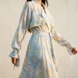 Chiffon Trench Celeste Print