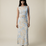 Butter Satin Bias Cut Skirt Celeste Print