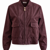 Suede Bomber Jacket Plum