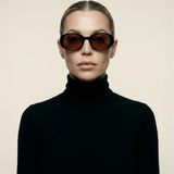 Retro Oval Sunnies Mahogany Lense