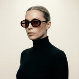 Retro Oval Sunnies Mahogany Lense
