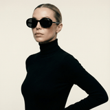 Retro Oval Sunnies Black