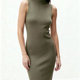 Naomi Modal Ribbed Dress Olive