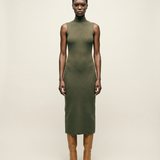 Naomi Modal Ribbed Dress Olive
