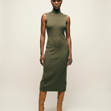 Naomi Modal Ribbed Dress Olive