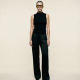 Mock-neck Tank Black