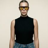 Ribbed Mock Neck Tank Black