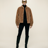 Wool Bomber Teddy Jacket Toffee