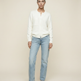 Cashmere Blend Button Sweater Ivory