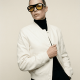 Impossibly soft Vegan Leather Bomber Ivory