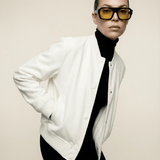 Impossibly soft Vegan Leather Bomber Ivory