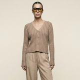 Ribbed Cardigan Mink