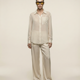 Chiffon Stripe Button Down
