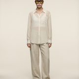 Chiffon Stripe Button Down