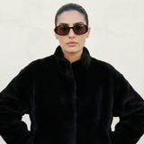 Retro Oval Sunnies Mahogany Lense