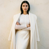 Mesh Gather Front Top Ivory