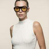 Ribbed Mock Neck Tank Ivory