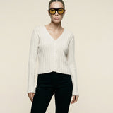 Ribbed Cardigan Ivory