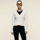Ribbed Cardigan Ivory
