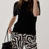 Bias Cut Pants Abstract Zebra